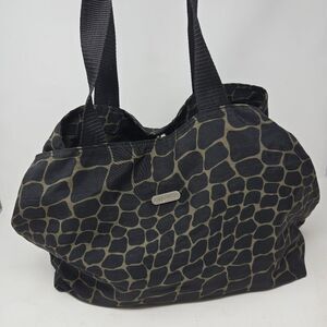 BAGGALINI Giraffe Shoulder Bag Black Tote Purse 3 Sections Pockets Card Holder
